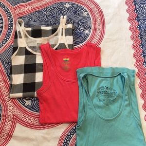 3 pack tank tops from target, old navy, ae
